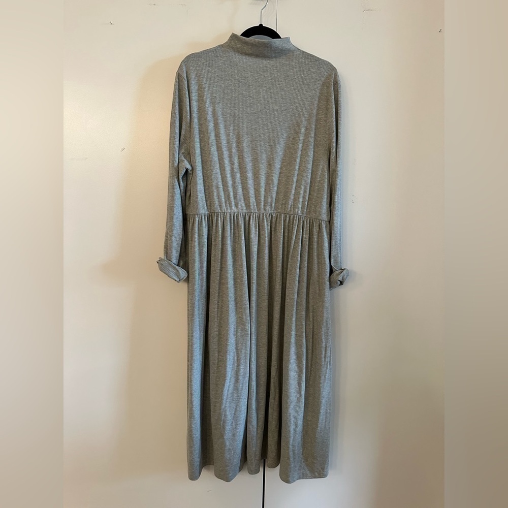 NT Grey Ribbed Knit Midi Dress